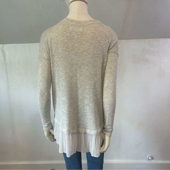 Abercrombie & Fitch Oversized Sparkling Knit with Pleated Chiffon Hem Sweater - Picture 7 of 13